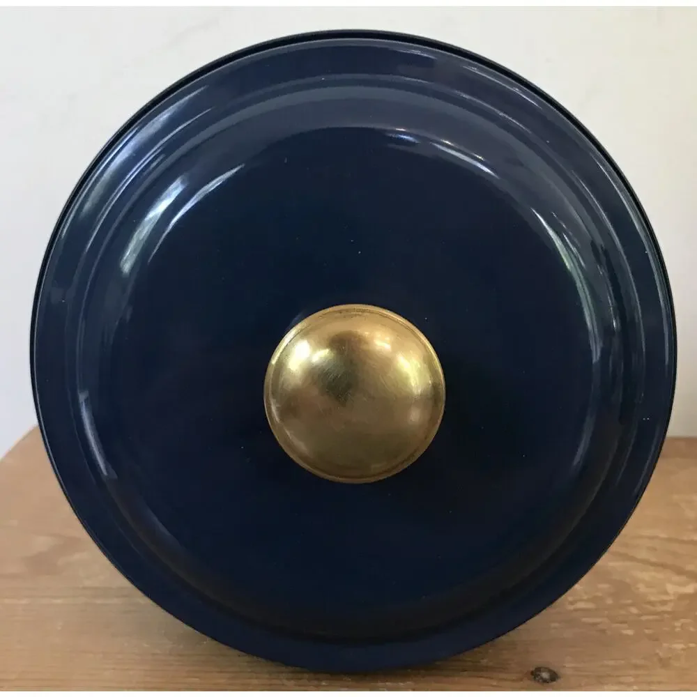 Set Pair 2 Target Home Dark Green Navy Blue Enamel Metal Kitchen Canisters